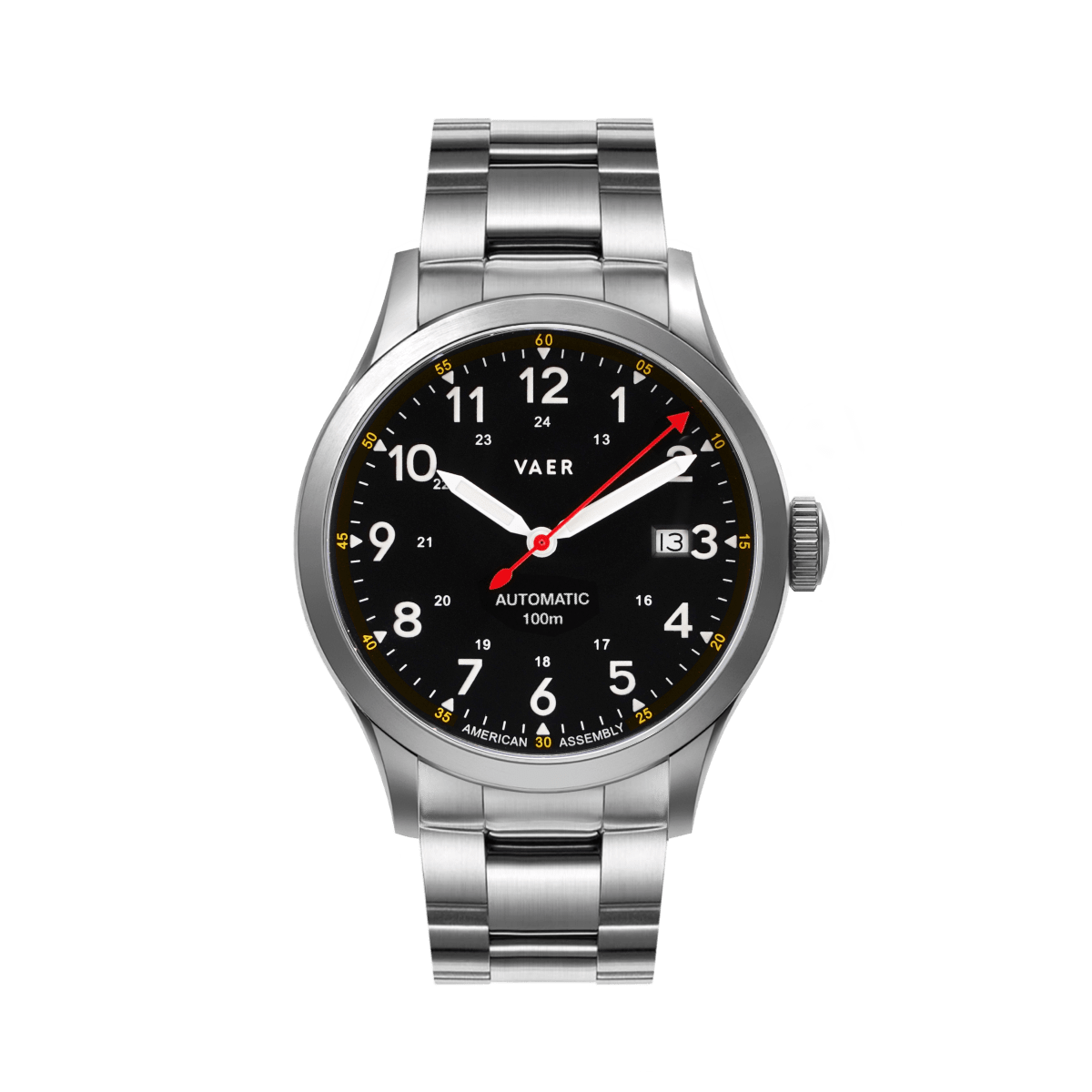 VAER | A5 Field Black: 10ATM, Sapphire Glass, USA Assembled