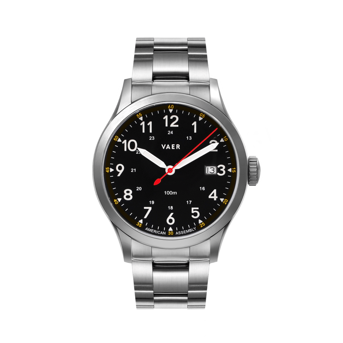 VAER C5 Field Black Solar: 10ATM, Sapphire Glass, USA Assembled