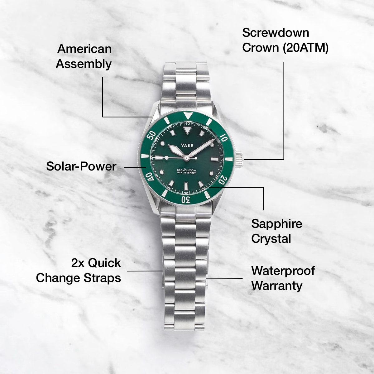 D4 Meridian - Green USA Solar 38mm