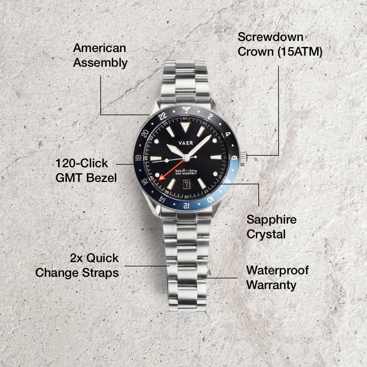 G2 Meridian Navy/Black GMT - 42mm USA