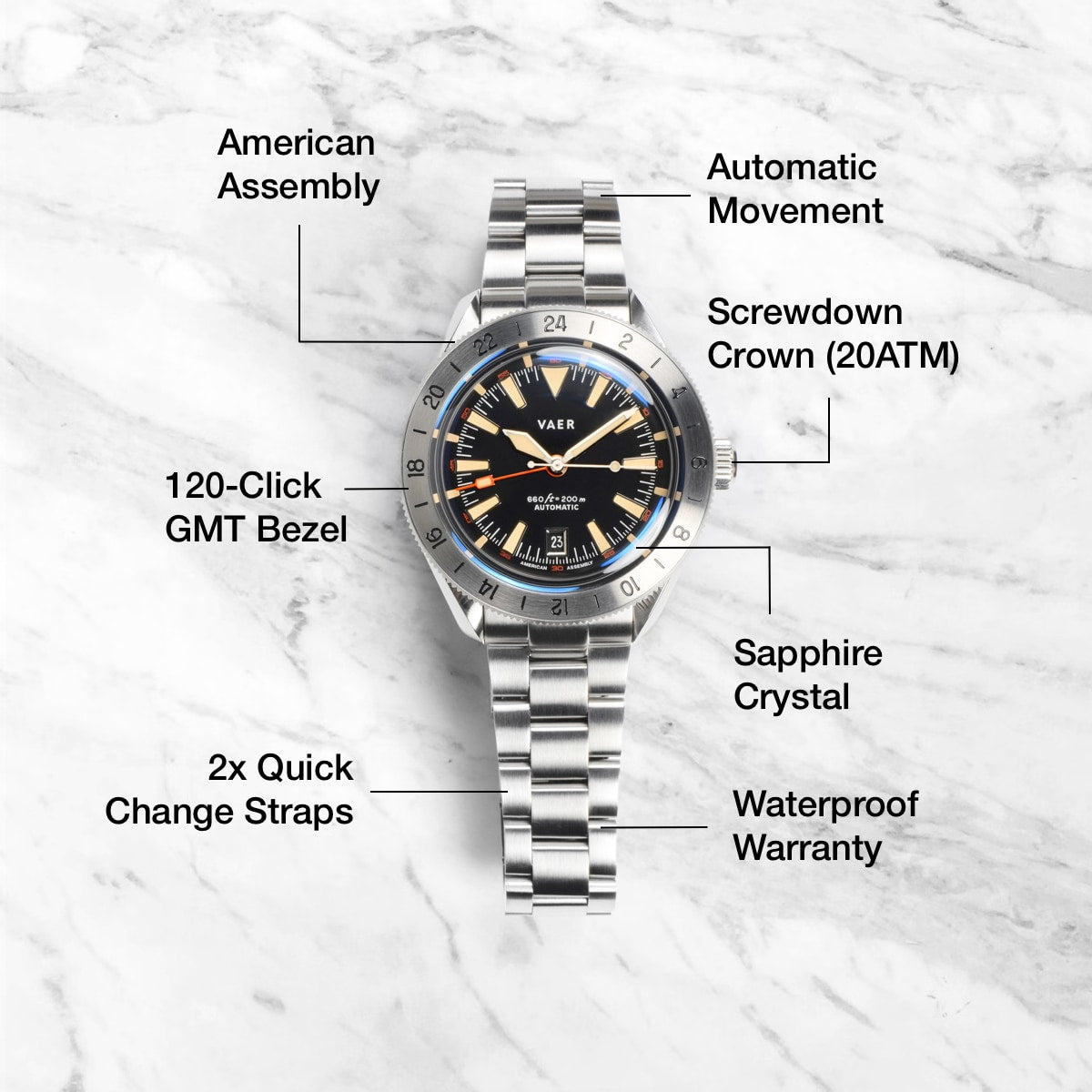 G5 Pacific Steel GMT - 42mm USA