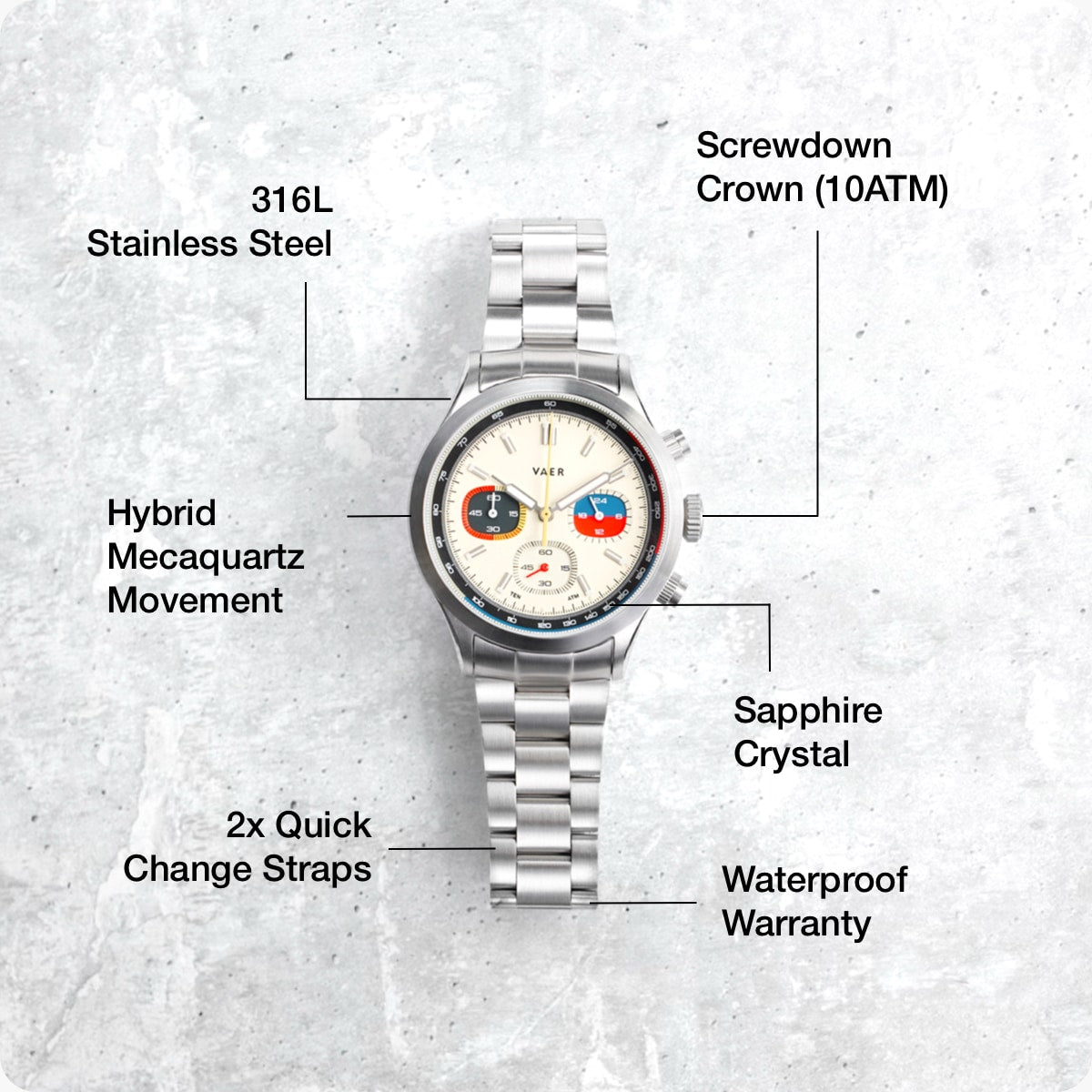 RS1 Rally Chronograph - Cream 40mm