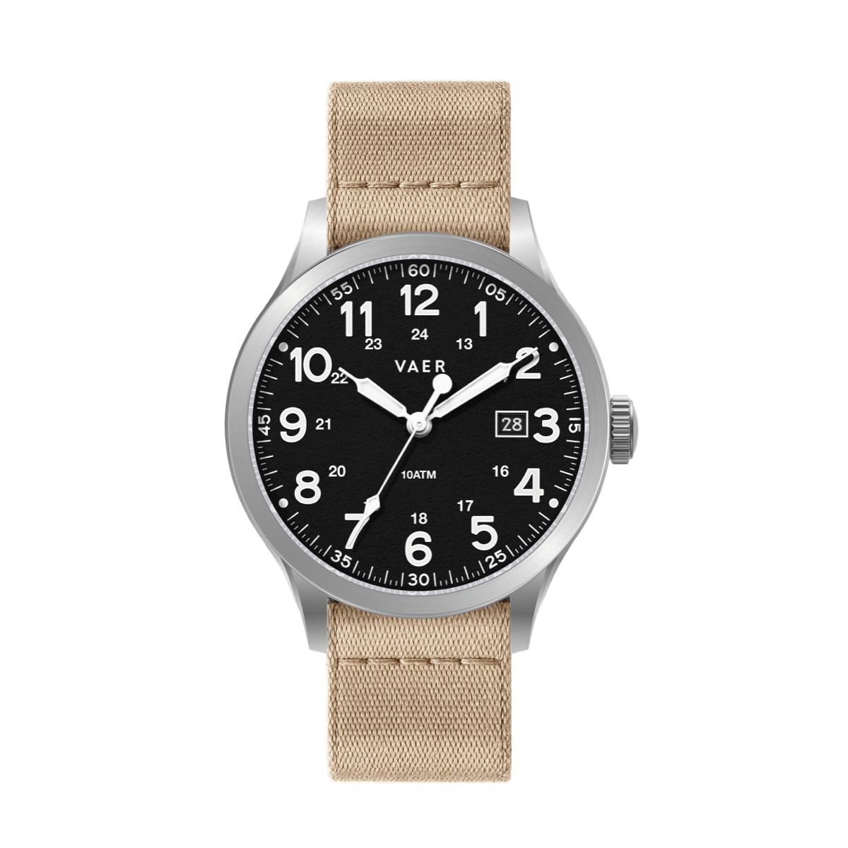 Men's Quartz Watches - S5 Calendar Field Black - 42mm Quartz - Black - Rated to 10ATM - Guaranteed Waterproof Warranty