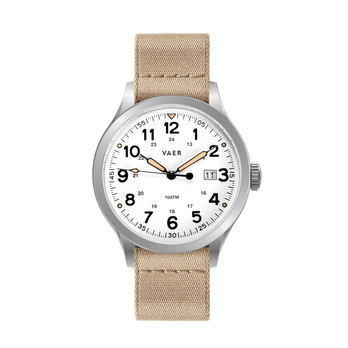 VAER | S5 Field Black: 10ATM, Sapphire Glass, 2x Straps