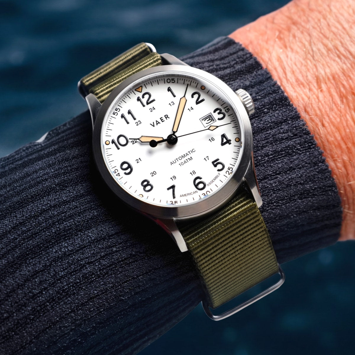 VAER | A5 Field White: 10ATM, Sapphire Glass, USA Assembled