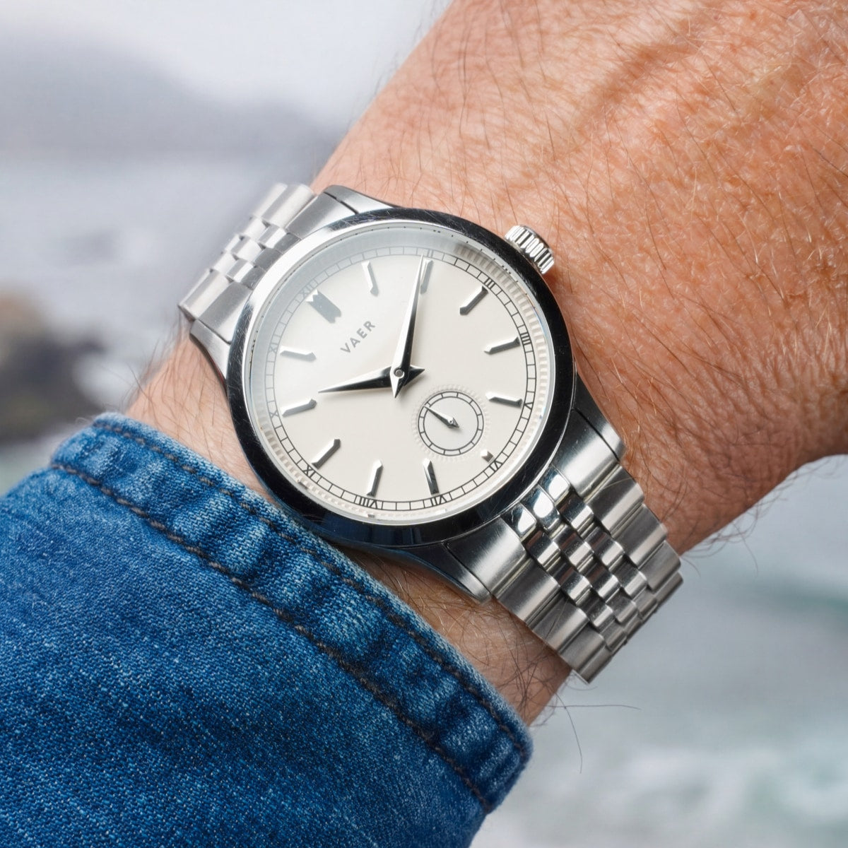 時計 V. Whiskey (Natural) | 22mm/20mm | SHORT VAER | C1 Ceremony Silver Quartz: 10ATM, Sapphire Glass, 2x Straps
