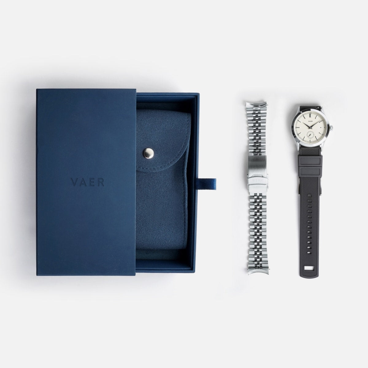 VAER | C1 Ceremony Silver Quartz: 10ATM, Sapphire Glass, 2x Straps