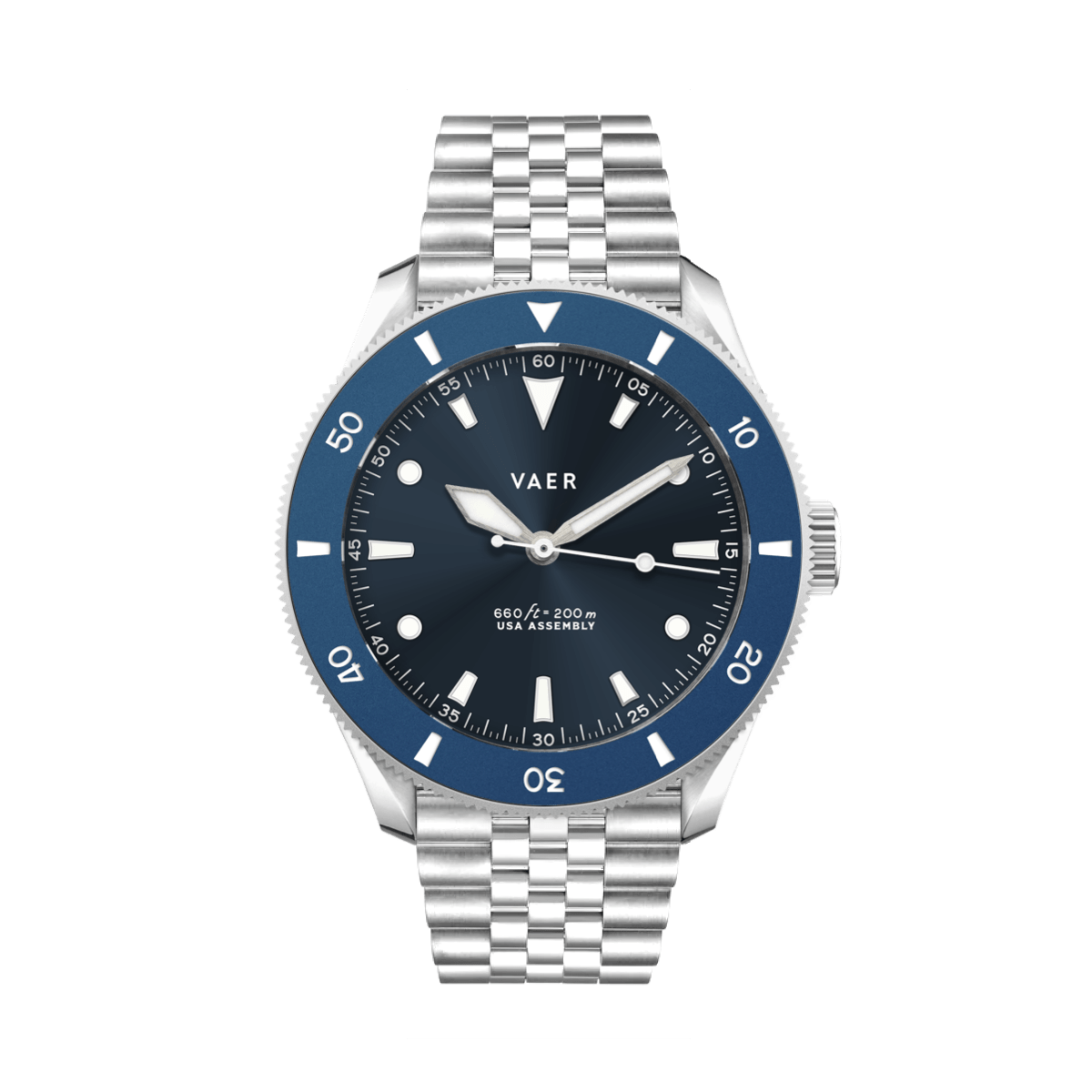 Vaer 38mm Case Diameter Watch VAER D4 Meridian Navy Solar Diver