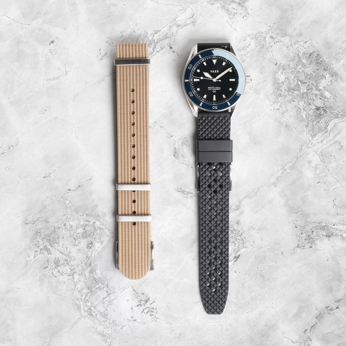 VAER x Outerknown | D4 USA Solar Diver: 38mm, 20ATM, Sapphire