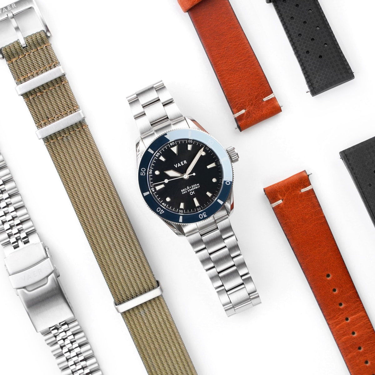VAER x Outerknown | D4 USA Solar Diver: 38mm, 20ATM, Sapphire