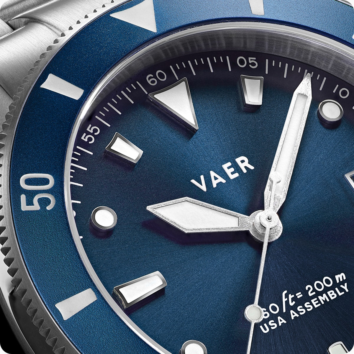 VAER | D4 Meridian Navy Solar Diver: 42mm, 20ATM, Sapphire Glass