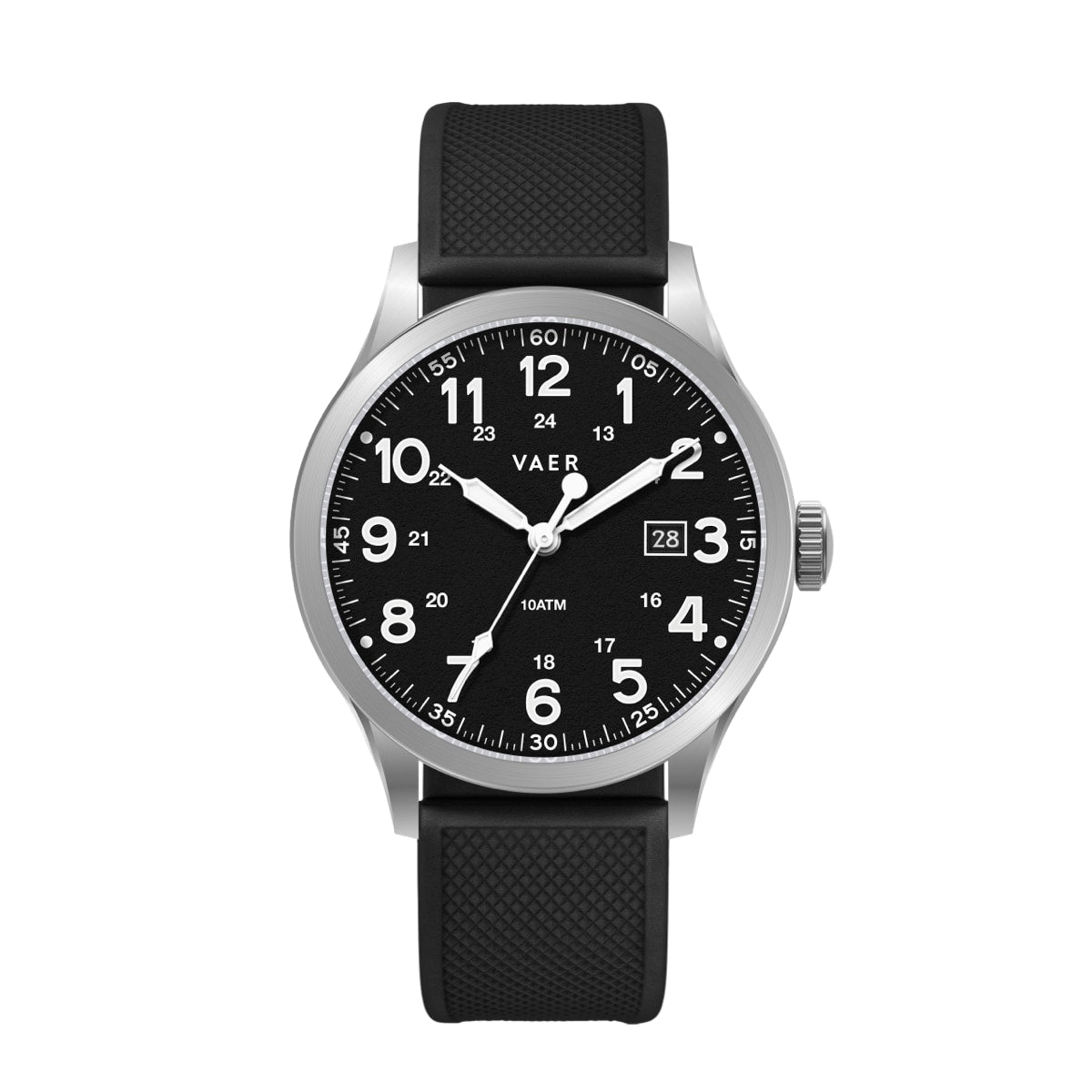 VAER | S5 Field Black: 10ATM, Sapphire Glass, 2x Straps