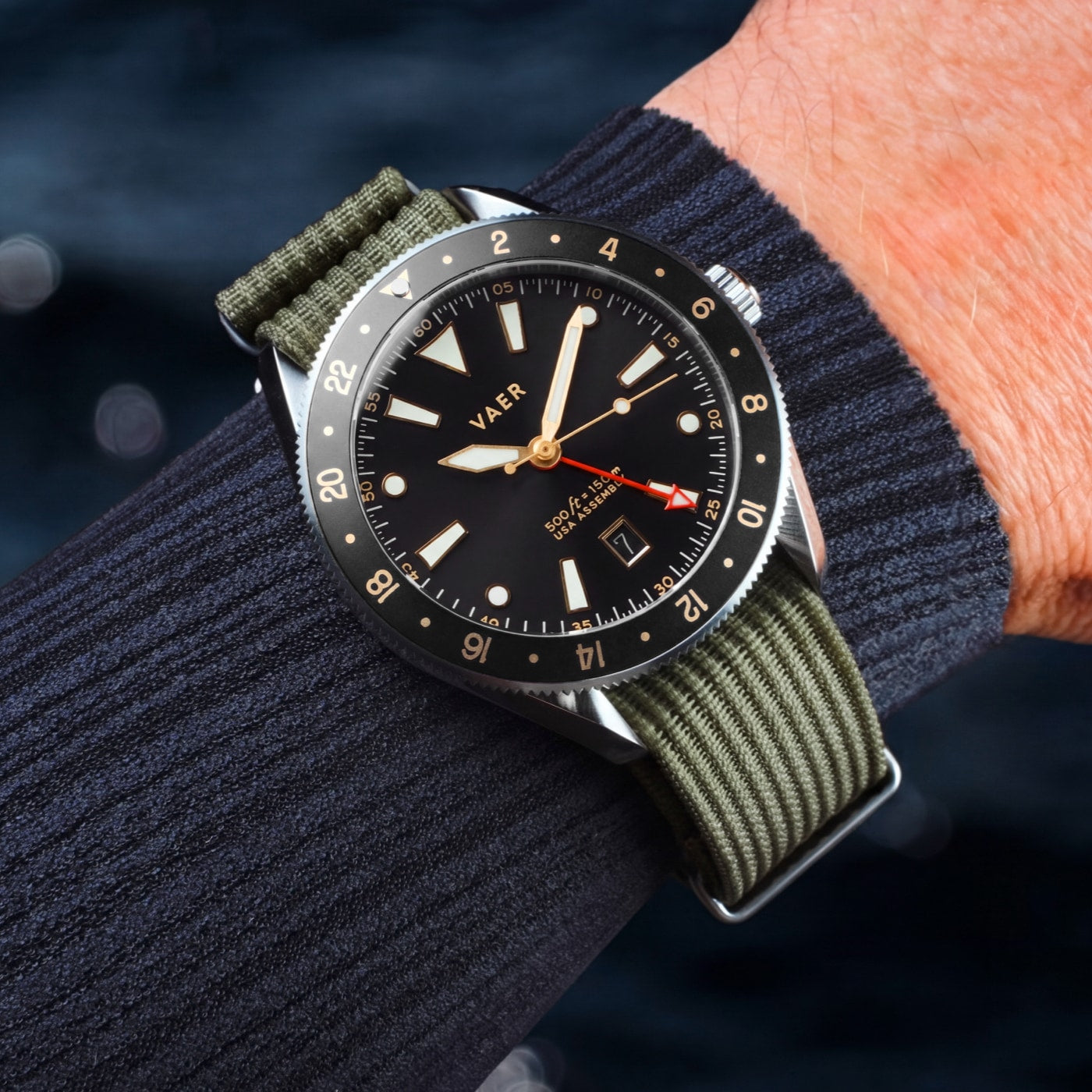 VAER | G2 Meridian True GMT: 15ATM, Sapphire Glass, USA assembled