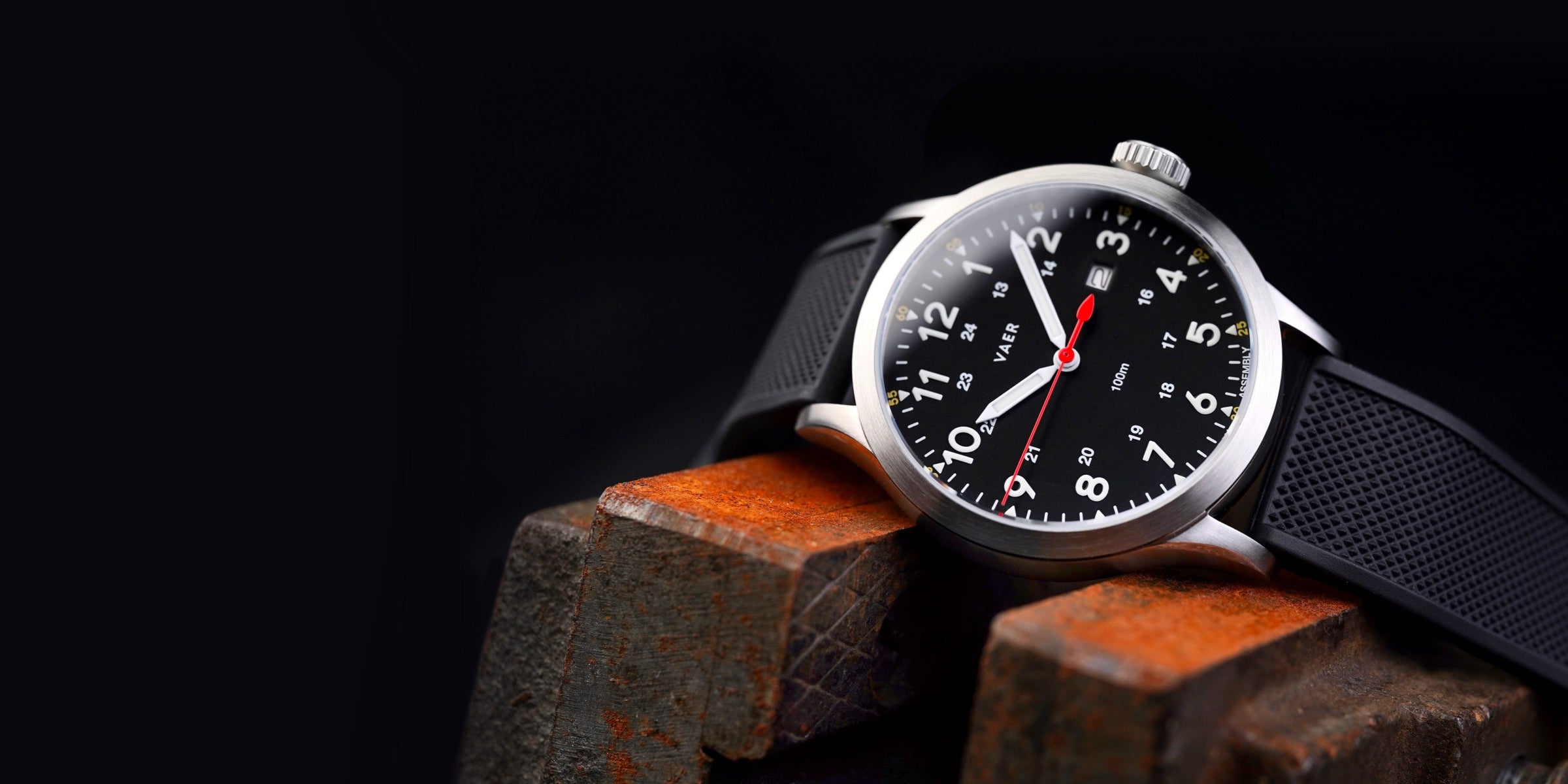 Vaer C5 Tactical Field Solar - 40mm USA製 VAER | C5 Field Black Solar: 10ATM, Sapphire Glass, USA