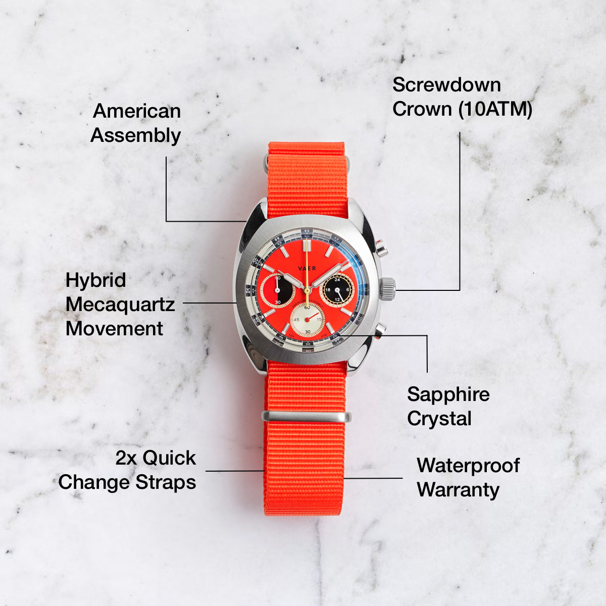 R1 USA Racing Chronograph - Orange 38mm