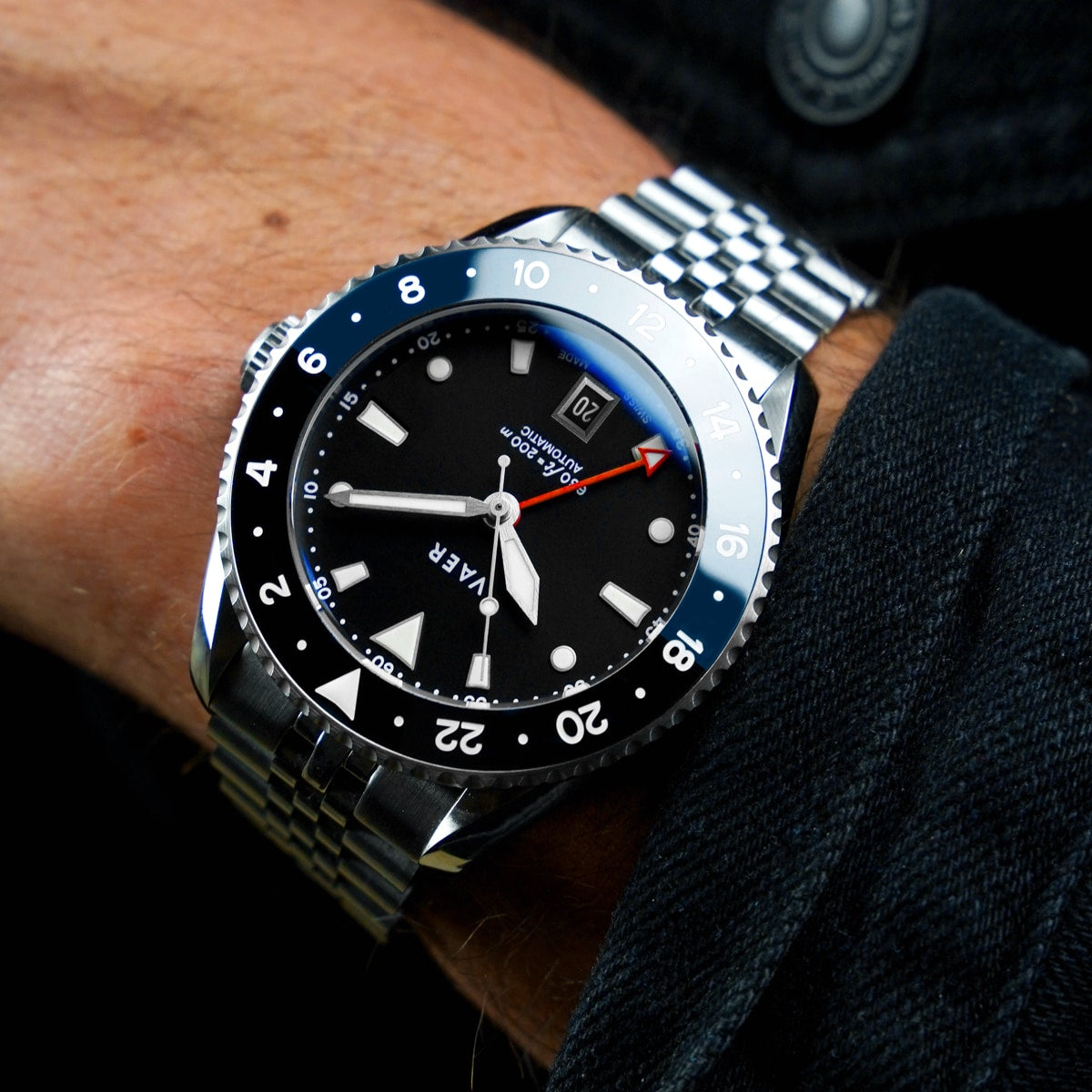 VAER G5 Meridian True Navy/Black GMT: 20ATM, Sapphire